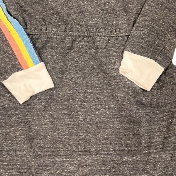 Miki Miette Long Sleeved Grey Dress with Stripe Detail, Size 8