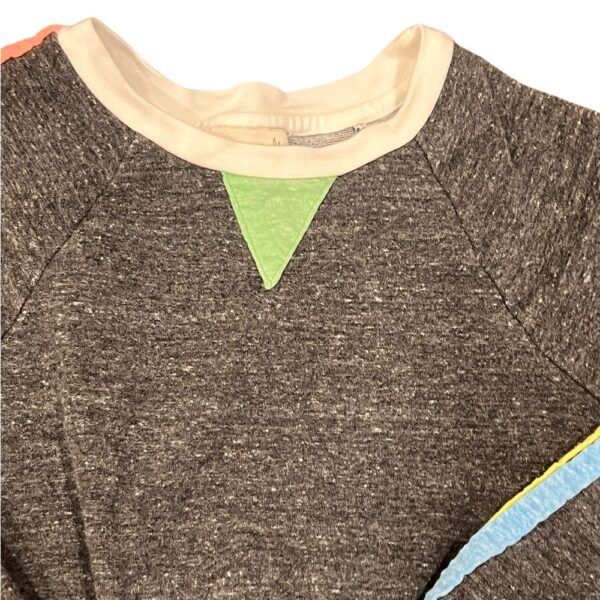 Miki Miette Long Sleeved Grey Dress with Stripe Detail, Size 8