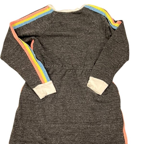 Miki Miette Long Sleeved Grey Dress with Stripe Detail, Size 8