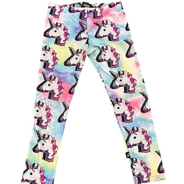 Terez Pink and Purple Unicorn Leggings, Size Large (6/8)