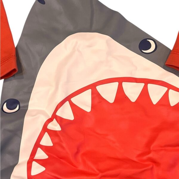 Boden Blue and Orange Shark Rashguard, Size 5-6