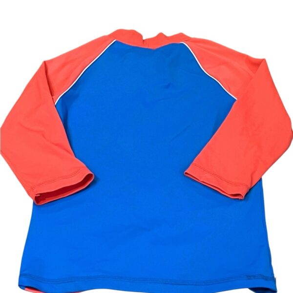 Boden Blue and Orange Shark Rashguard, Size 5-6