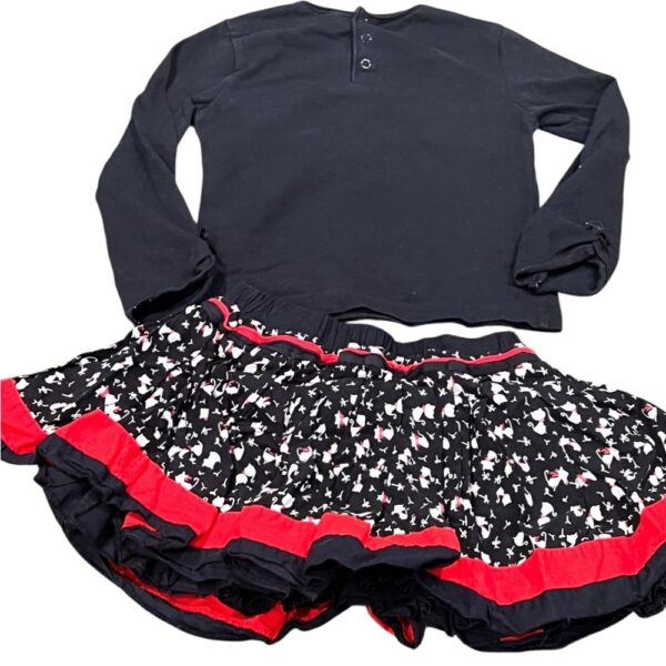 Elaine et Lena Paris, Matching Girls Ruffle Skirt and Long Sleeved Shirt, Sz 2