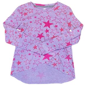 Appaman Long Sleeve Pink and Purple Star Tee, Size 8
