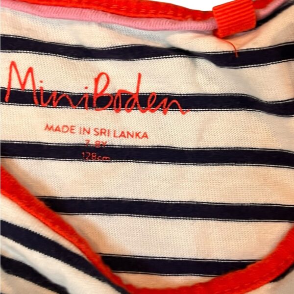 Mini Boden Blue and White Striped Romper, Size 7-8