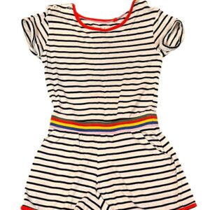Mini Boden Blue and White Striped Romper, Size 7-8