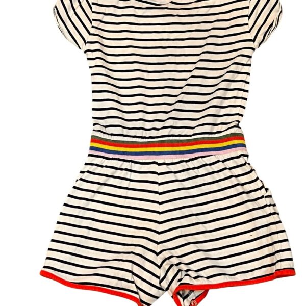 Mini Boden Blue and White Striped Romper, Size 7-8