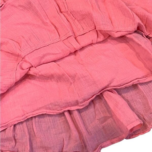 Antik Batik Pink Ruffled Tiered Linen Sundress, Size 8
