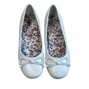 Nordstrom Rack, White Ballet Flats with Bow, Worn Once, Size 2