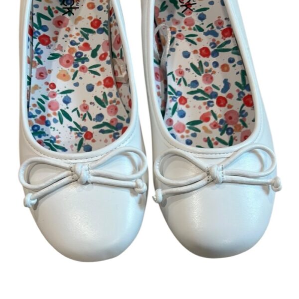 Nordstrom Rack, White Ballet Flats with Bow, Worn Once, Size 2