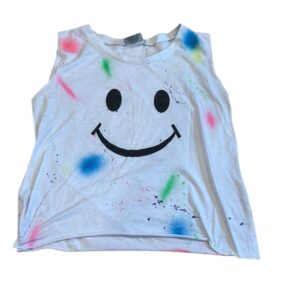 Firehouse NYC, Kids White Smiley Face Muscle Tee, Size XL