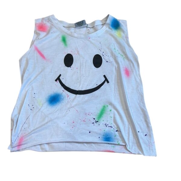 Firehouse NYC, Kids White Smiley Face Muscle Tee, Size XL