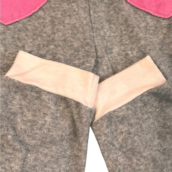 Miki Miette Grey Terrycloth Tie Romper with Heart Pockets, Size 8