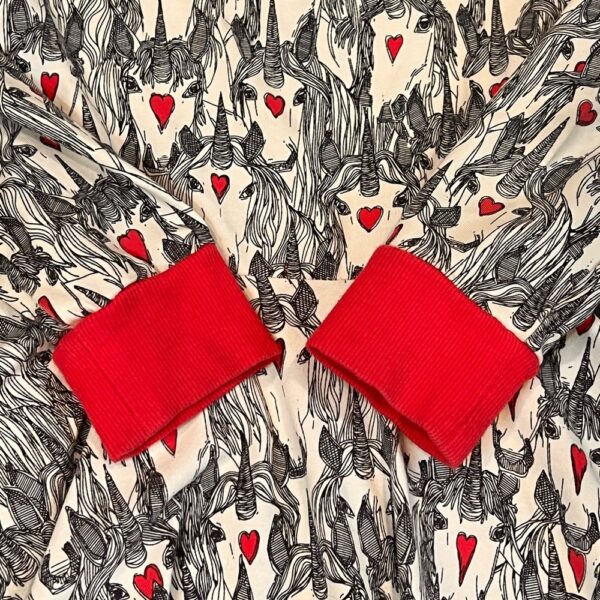 Rock Your Kid Black, White, and Faded Red Twirly Dress with Unicorns, Size 6