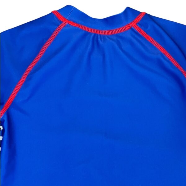 Navy Blue Shark Print Kids Rashguard, Size 5/6