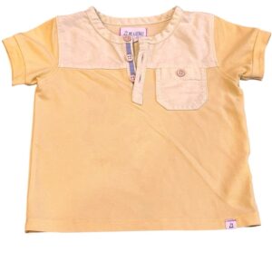 Yellow Short Sleeve Kids Tee with Button Accents Size 12-18 Months