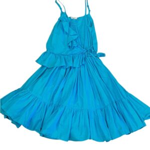 Elaine et Lena Girls Bright Blue Tiered Sundress, Size 8A
