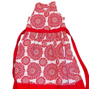 Naa Lily, Inc Girls Red and White Floral Sundress with Tie at Waist, Size 10