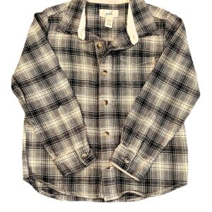Like New, Peek Black and White Plaid Button-Down, Size 6-7