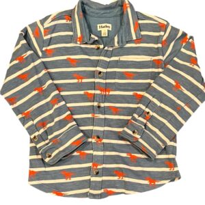 Hatley Kids Button Down Shirt with Dinosaur Print, Size 7