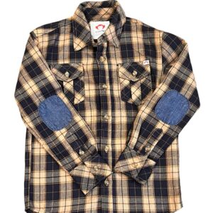 Like New, Appaman Boys Navy and Tan Button Down Flannel Shirt, Size 7