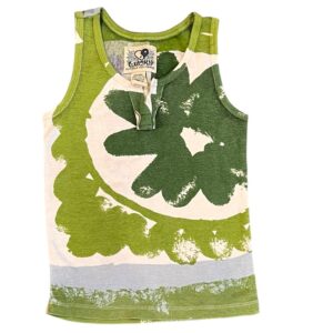 Lucky Brand Green and White Girls Tank Top, Size 4