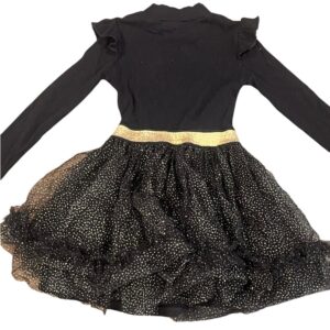 Deux par Deux Girls Black and Gold Formal Dress, Size 8