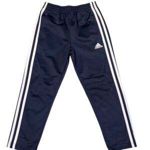Adidas Kids Dark Blue Track Pants with White Stripes, Size 6