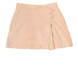 Lands' End Beige A-Line Skirt with Button Accents