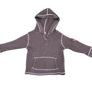 Appaman Gray Thermal Hoodie with Button Details, Size 2T