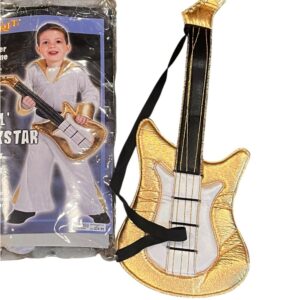 Gold and White Rockstar Costume with Guitar, Size 2t-4T