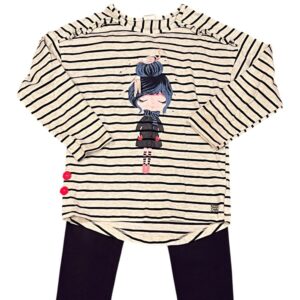 Deux par Deux Navy Blue Leggings with Matching Tunic Top, Size 6