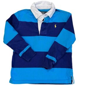 Ralph Lauren Kids Blue and Navy Striped Polo, Size 3t
