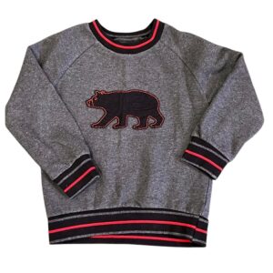 Hatley, Boys Charcoal Sweatshirt with Red and Black Accents, Size 4