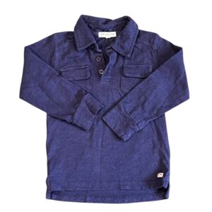 Appaman Navy Long Sleeve Polo, Size 4T