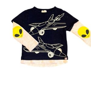 Appaman, Boys Navy Airplane Long Sleeve Tee, Size 4T