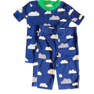 Mini Boden, Blue and White Cloud Pajama Set, Size 3