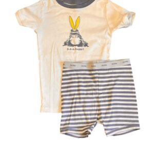 GAP Kids Pajama Set with Rabbit Print - Cream and Grayish Blue, Size 4