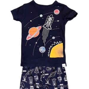 GAP, Boys Space-Themed Pajama Set - Navy and White, Size 3