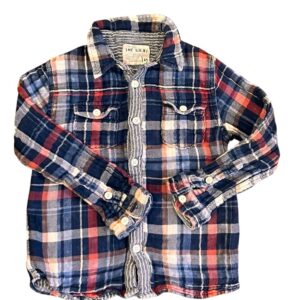 The Shirt, Boys Button-Down Shirt - Navy and Red, Size 3/4