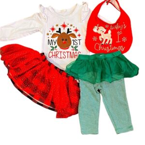 Festive Baby Christmas Outfit Set, Size 6 months