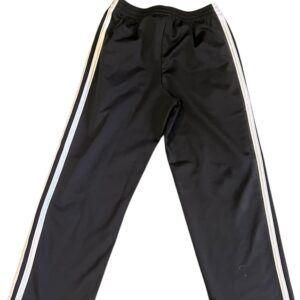 Adidas, Black Sweatpants with White Stripes and Pockets, Size 6