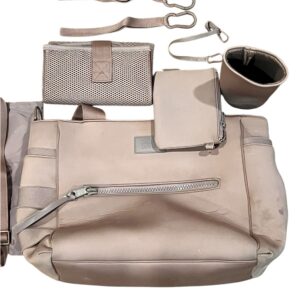 Dagne Dover Diaper Bag in Dune with Multiple Accessories
