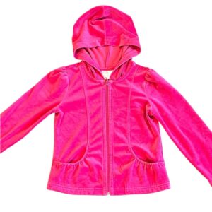 Hanna Andersson, Vibrant Pink Girl’s Velour Hoodie, Size 6-7
