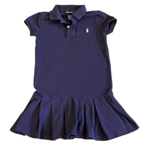 Ralph Lauren, Girl’s Navy Polo Dress with Pleated Skirt, Size 6X
