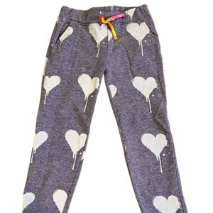 Appaman, Girl’s Thick Blue Sweatpants with Hearts, Size 7