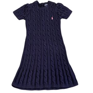 Ralph Lauren, Girl’s Dark Blue Cable Knit Dress, Size 6