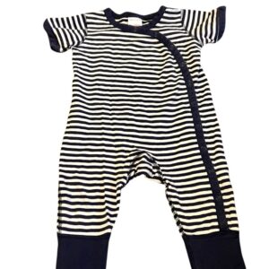 Hanna Andersson Navy and White Striped Romper, Size 12-18 months