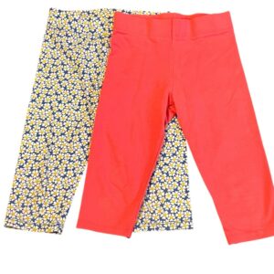 Boden Red and Floral Kids Capri Leggings, Size 5-6