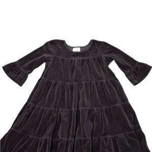 Hanna Andersson Velvet Black Kids Dress, Size 6-7